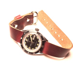Single Pass Horween Chromexcel Leather Watch Strap, Handmade Multiple lengths widths