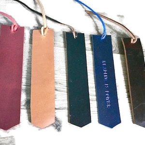 Personalized Horween Leather Bookmark Gift Up to 25 characters customization
