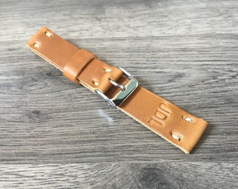 Horween Leather Watch Strap, Watch Band, Full grain leather band, Men's Gift, 16mm band, 18mm band, 20mm band, 22mm strap