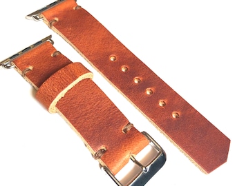 Apple Watch 9 Strap, Horween Dublin Leather Watch Band, watch band, watch band, Horween Dublin Brown Leather Band, Handmade gift for him