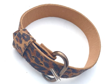 Leopard Print Thin Leather watch strap watch band, one piece strap, widths 10mm 12mm 14mm 16mm 18mm 20mm, handmade band