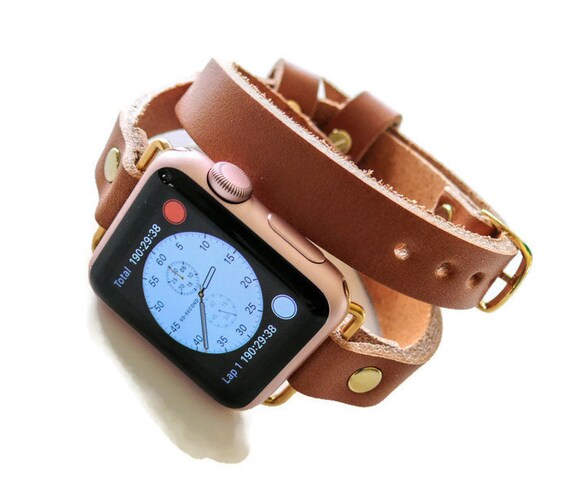 double leather band apple watch