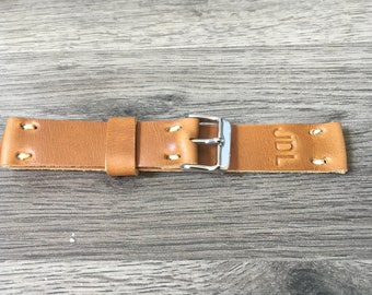 Correa de cuero Horween Cavalier para reloj: correa de grano completo marrón girasol