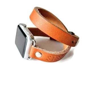 Apple Watch Band, Double Wrap Brown Leather Apple Watch band all series all sizes leather watch band, Apple watch strap