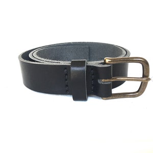 Horween Dublin Black Artisan Made Leather Belt 1.25 inch 1 1/4 inch 1.5 inch