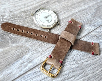 Leather Band, Horween Chromexcel Band, Genuine Leather Watch band, Brown band, luxury watch band, Horween leather watch strap