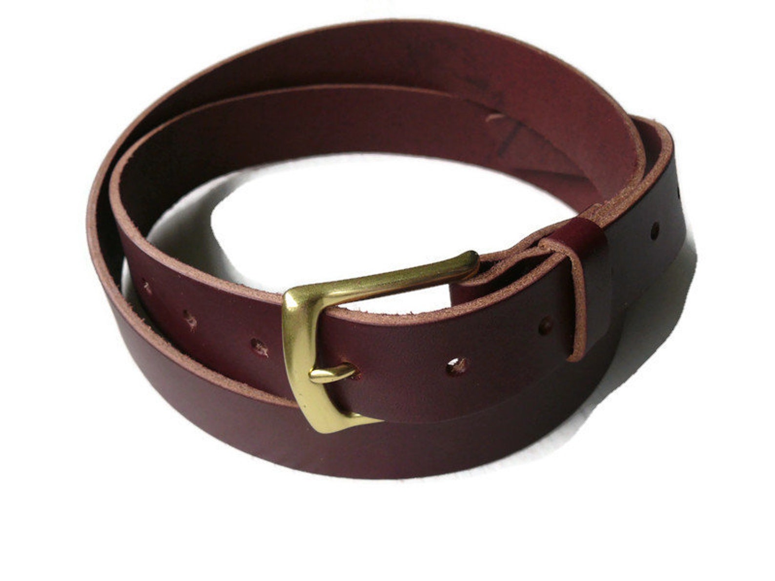 Men's Belt Burgundy Leather Belt Full Grain Leather | Etsy