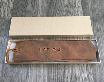 Leather Bookmark, Personalized Custom Made Bookmark, Genuine Leather Bookmark, Gift for Her, Gift for Him, Anniversary Gift