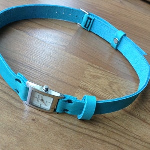 Double wrap genuine leather band, doublewrap watch leather strap, genuine leather band, turquoise watch band, watch band 14mm, 16mm, 18mm