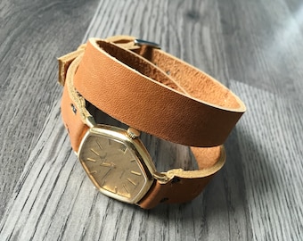 Bracelet en cuir véritable, bracelet double tour, bracelet de montre, bracelet en cuir véritable, bracelet de montre marron, bracelet de montre 12 mm 14 mm 16 mm 18 mm 20 mm 22 mm