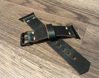 Horween Band, Apple Watch Strap, Series 1-9 and SE, Leather Watch Strap, 38/40/41/42/44/45mm Leather Strap, Anniversary Gift, Leather Gift