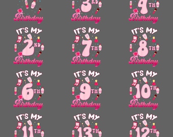 It’s My Birthday Spa Makeup Party PNG, Funny Girl Birthday Clipart, Cute Self Care Celebration Sublimation Digital Download