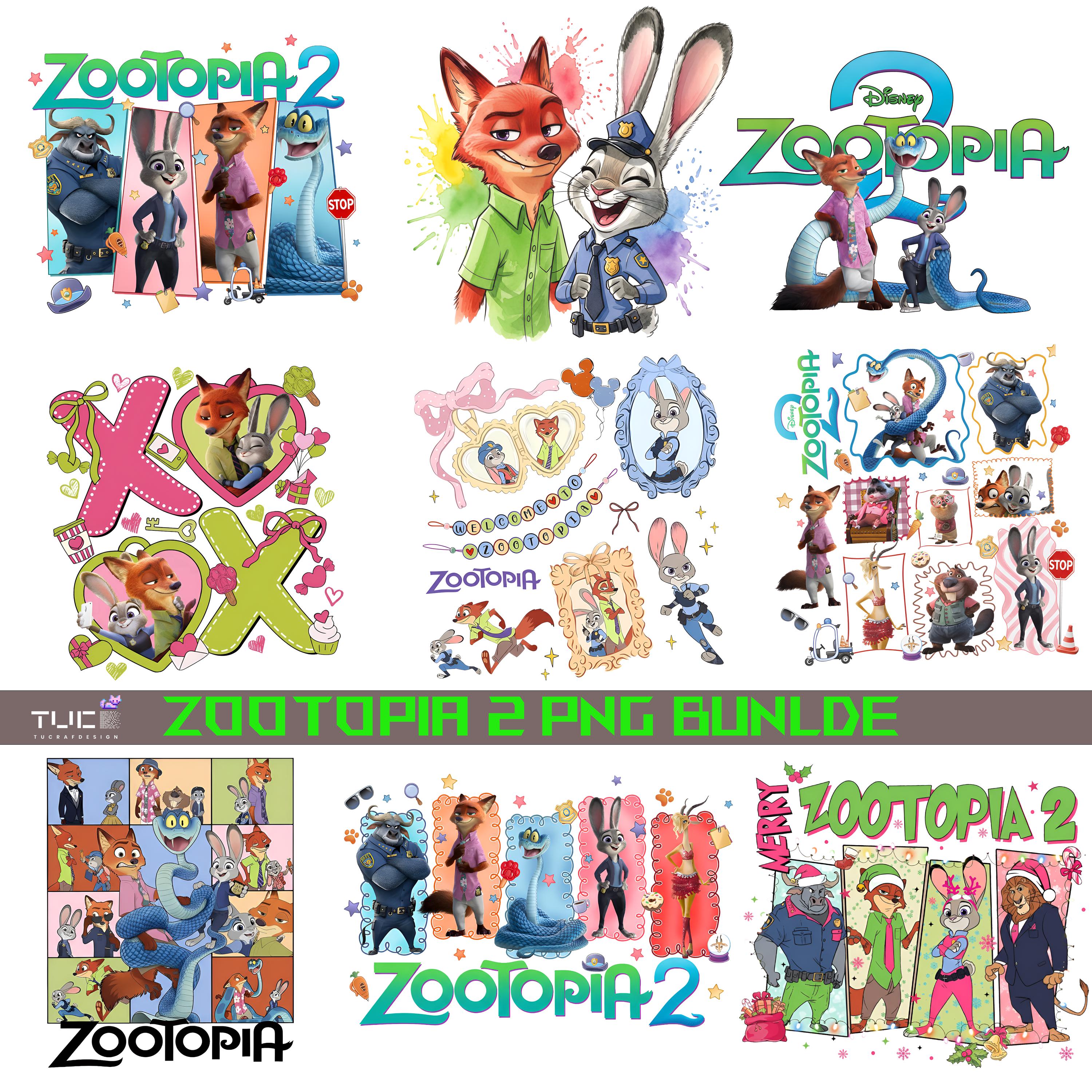 Zootopia 2 Inspired PNG Bundle, Cute Bunny Fox Png, Cartoon Characters ...