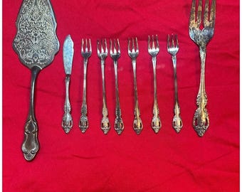 Oneida Community Silver Plate Brahms Sztućce Lot Godinger go125 serwer Vintage