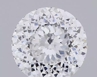 May include: A round-cut diamond with numerous facets, reflecting light and creating a brilliant sparkle. The colorless gemstone is set against a neutral background, showcasing its clarity and brilliance. This diamond is suitable for engagement rings or other fine jewelry.