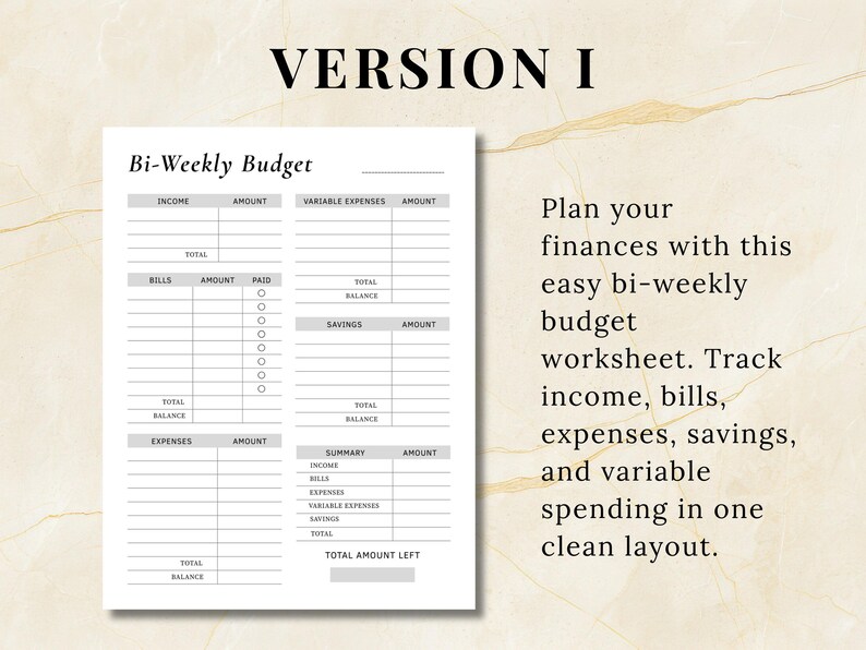 Biweekly Budget Tracker Printable, Paycheck Budget Planner, Monthly ...
