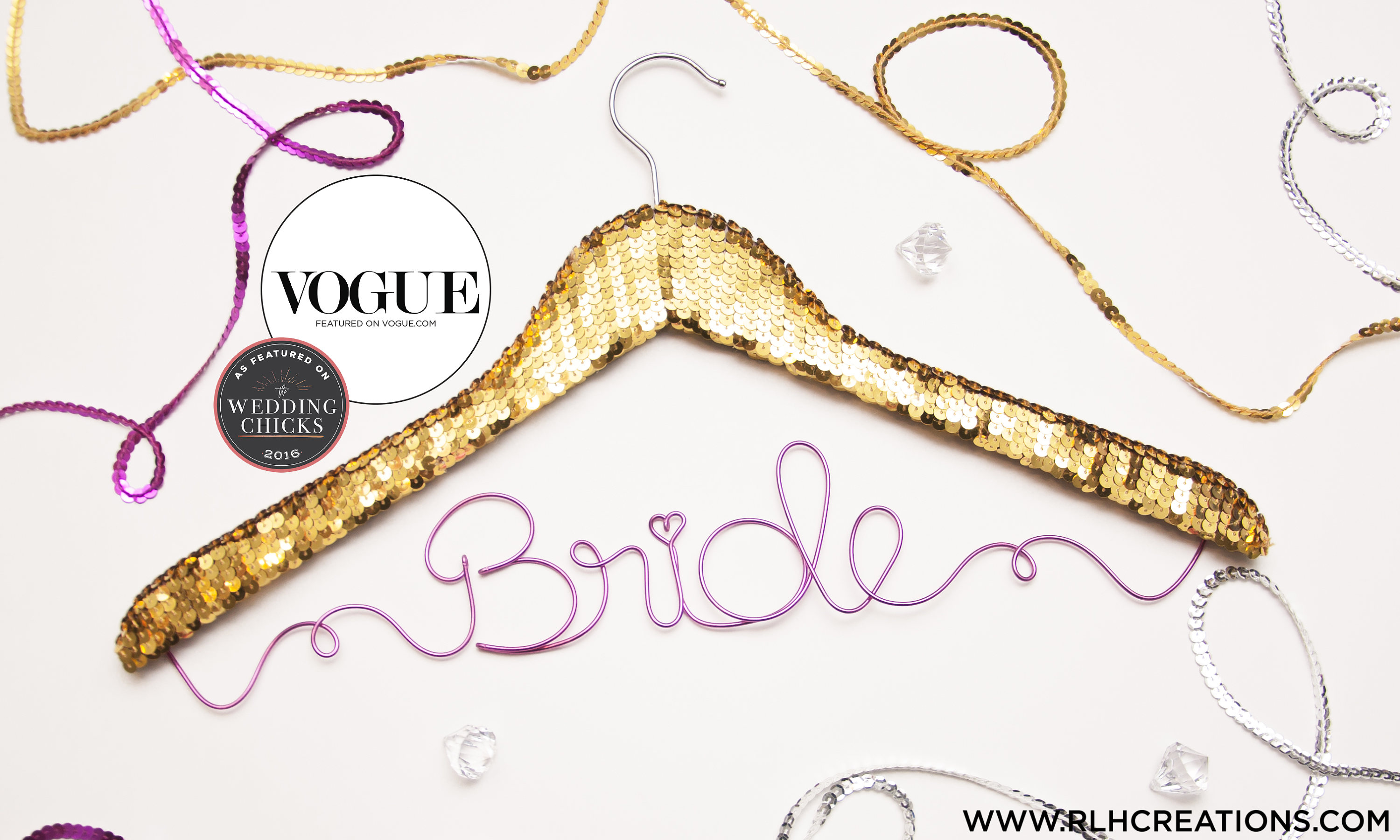Sequin Wedding Hanger / Personalized Name Hanger / Gold Hanger Etsy