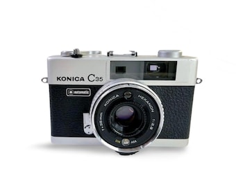 Konica C35 Automatic Rangefinder – 35mm Film Camera with Hexanon Lens, Tested with Case
