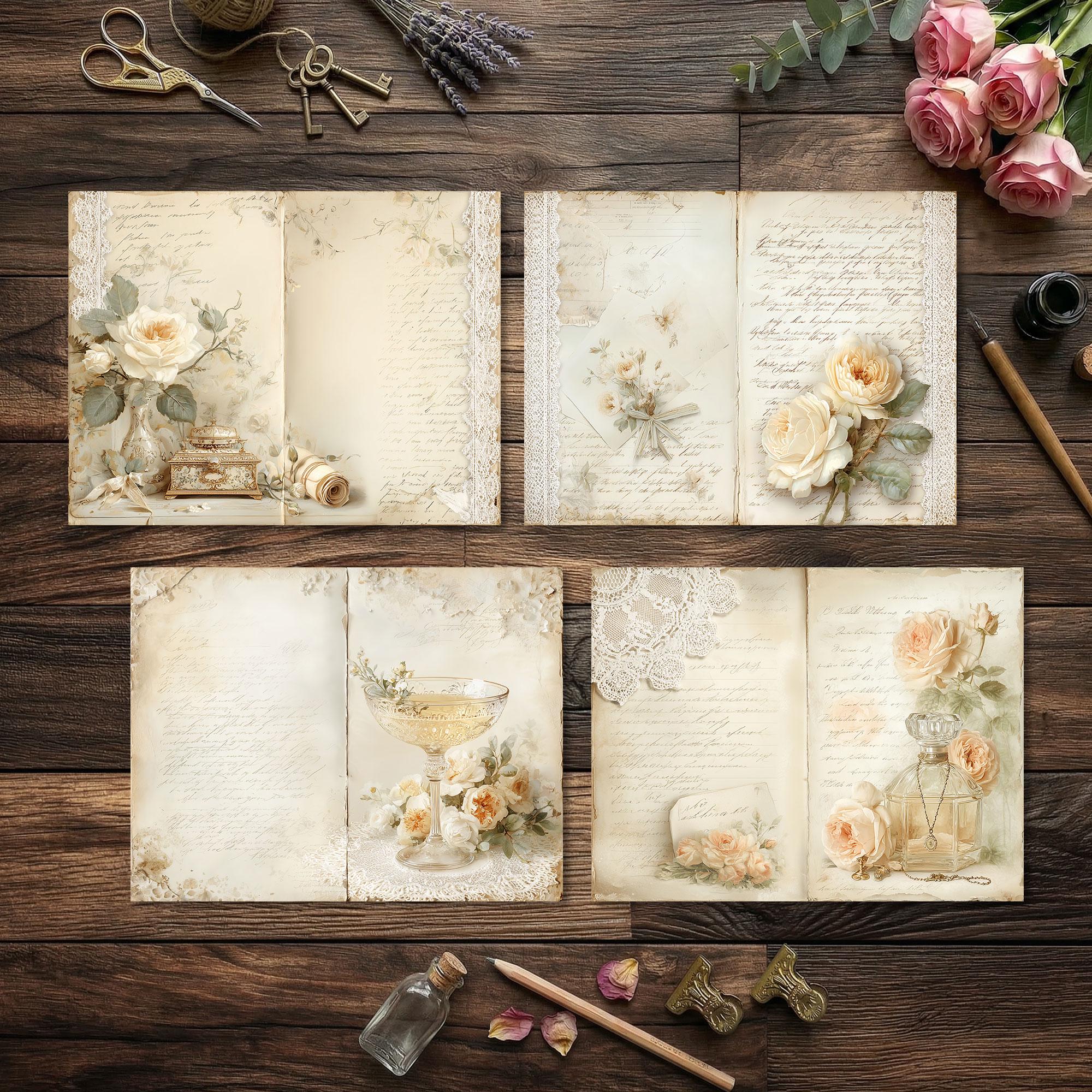 Vintage Wedding Junk Journal Pages Printable Shabby Chic Bridal ...