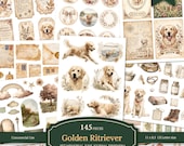 Golden Retriever Memorial Junk Journal Ephemera Printable Sheets Pet Loss Gift Dog Digital Download