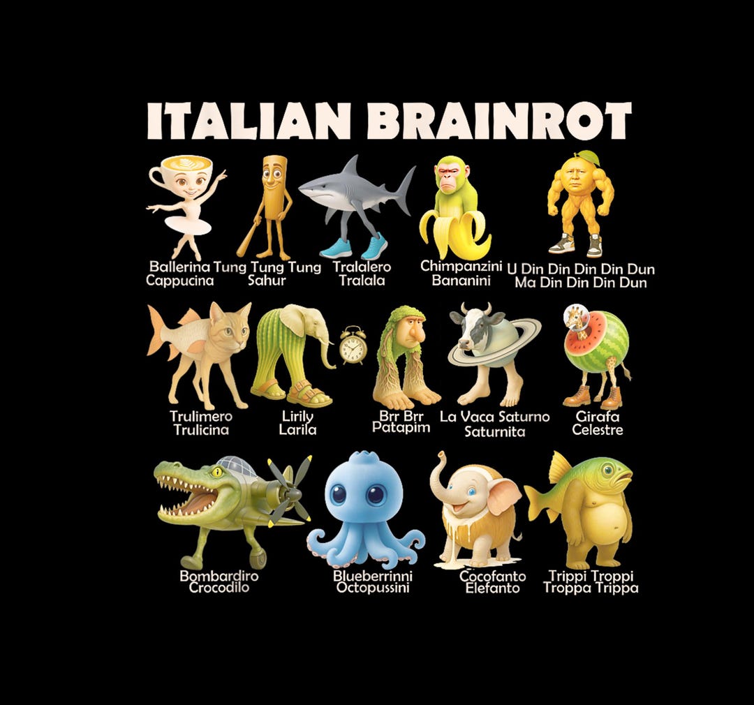Retro Italian Brainrot Png, Meme Italian Brainrot Birthday Png, Funny ...