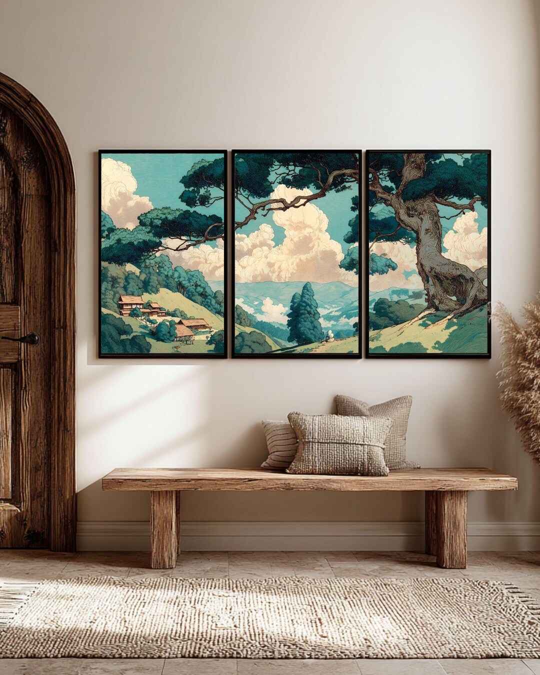 Vintage Japandi Forest Wall Art Set of 3 Poster Print Wabi Sabi Art ...