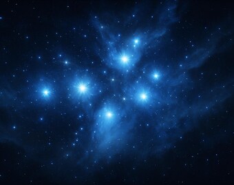 The New Sisters – Blue Star Cluster Wall Art | Cosmic Nebula Digital Download | 8K Space Print | Celestial Galaxy Decor | Night Sky Artwork