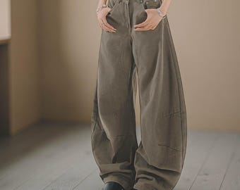 Pantalones vaqueros de pierna ancha: Pantalones holgados informales para mujer