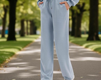 Joggers de cintura alta: pantalones rectos de modal cómodos para mujer, pantalones de yoga de corte holgado para mujer