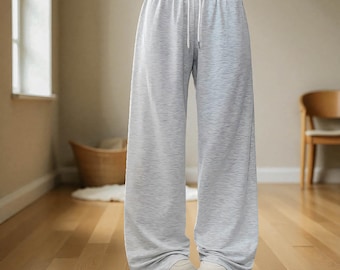 Pantalones deportivos de tela suave: pantalones de pierna ancha, cómodos pantalones de yoga