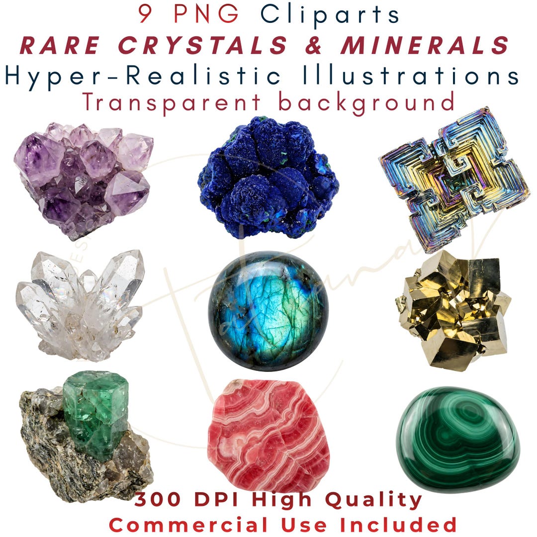 Rare Crystyals 9 PNG Rare Crystals & Minerals Clipart Collection, Realistic Gemstone ...