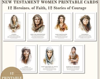Schede stampabili sulle donne del Nuovo Testamento, schede didattiche per lo studio della Bibbia cristiana, lezioni per la scuola domenicale, schede con storie bibliche in PDF, guida alle Scritture