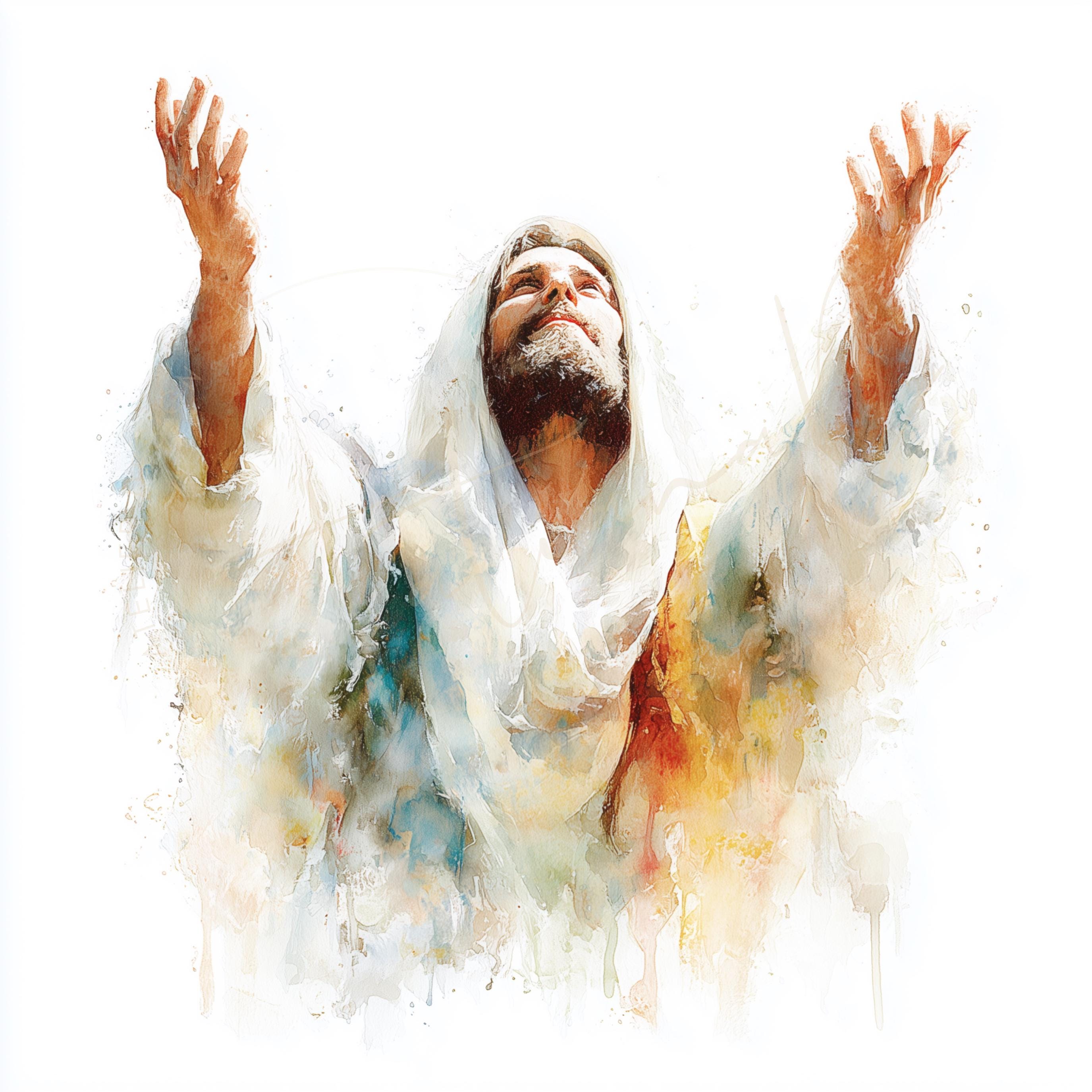 Jesus Christ Watercolor Clipart 12 Sacred Moments, Bible Story ...
