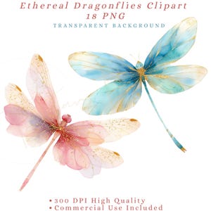 Eteriska trollsländor Clipart PNG, Alkoholbläcktrollslände-ephemera, Guld Junk Journal-tillbehör, Akvarellinsekter, Terrakotta-rosa grafik