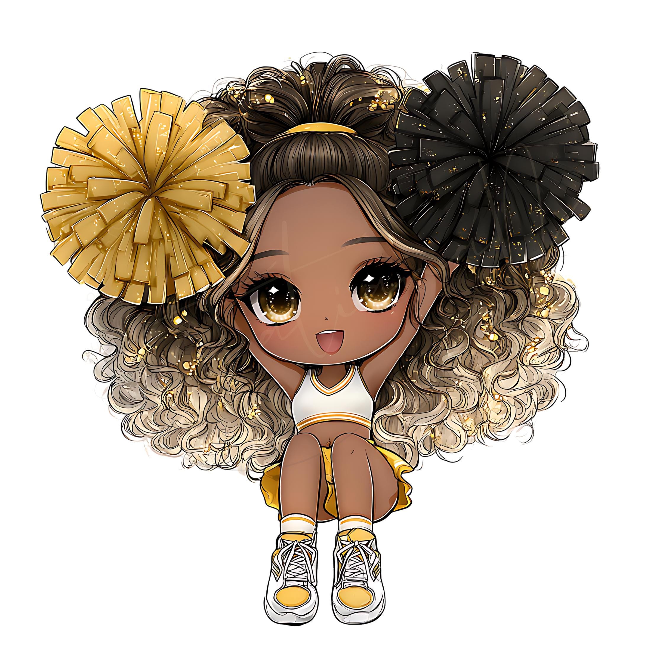 10 Pngs Cheerleader Girl, Chibi Png, Chibi Clipart, Cheer With Pompoms ...