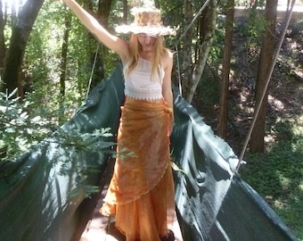 Ethereal copper fairy festival wrap skirt - free size
