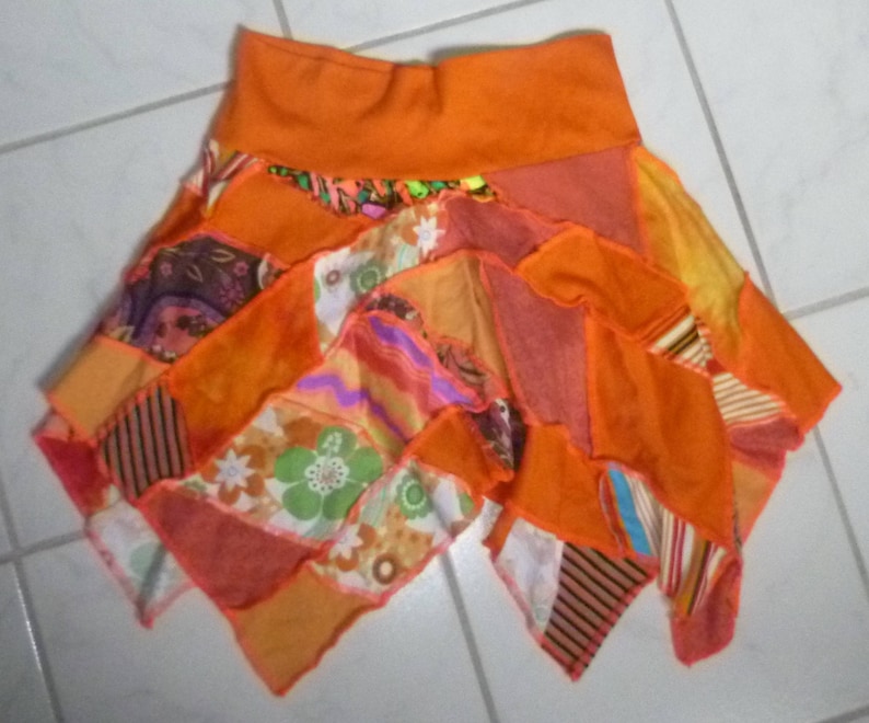Upcycled patchwork pixie fairy psy festival rocker skirt image 2