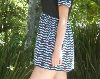 CLEARANCE SALE | Skater mini dress - size small/medium - geometric pattern