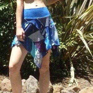 Upcycled patchwork pixie fairy psy festival rocker skirt image 3
