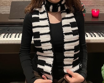Handmade Crochet Piano Scarf Musician Valentine's Gift