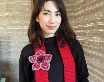 Handmade Crochet Monster Scarf, Monster Necktie Sci-Fi Horror Lover Gift Alternate Dimension Style