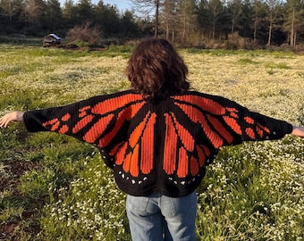 Handmade Knit Butterfly Cardigan Wing Sweater Bolero