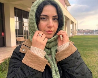 Handmade Croissant Scarf Sophie Style Knit Neck Warmer French Aesthetic Ascot Mini Scarf Foodie Gift Winter Accessory