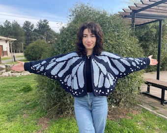 Handmade Knit Butterfly Cardigan Wing Sweater Bolero