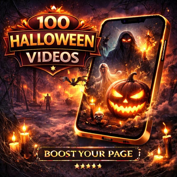100 Halloween Videos | Spooky Reels Pack Digitaler Download