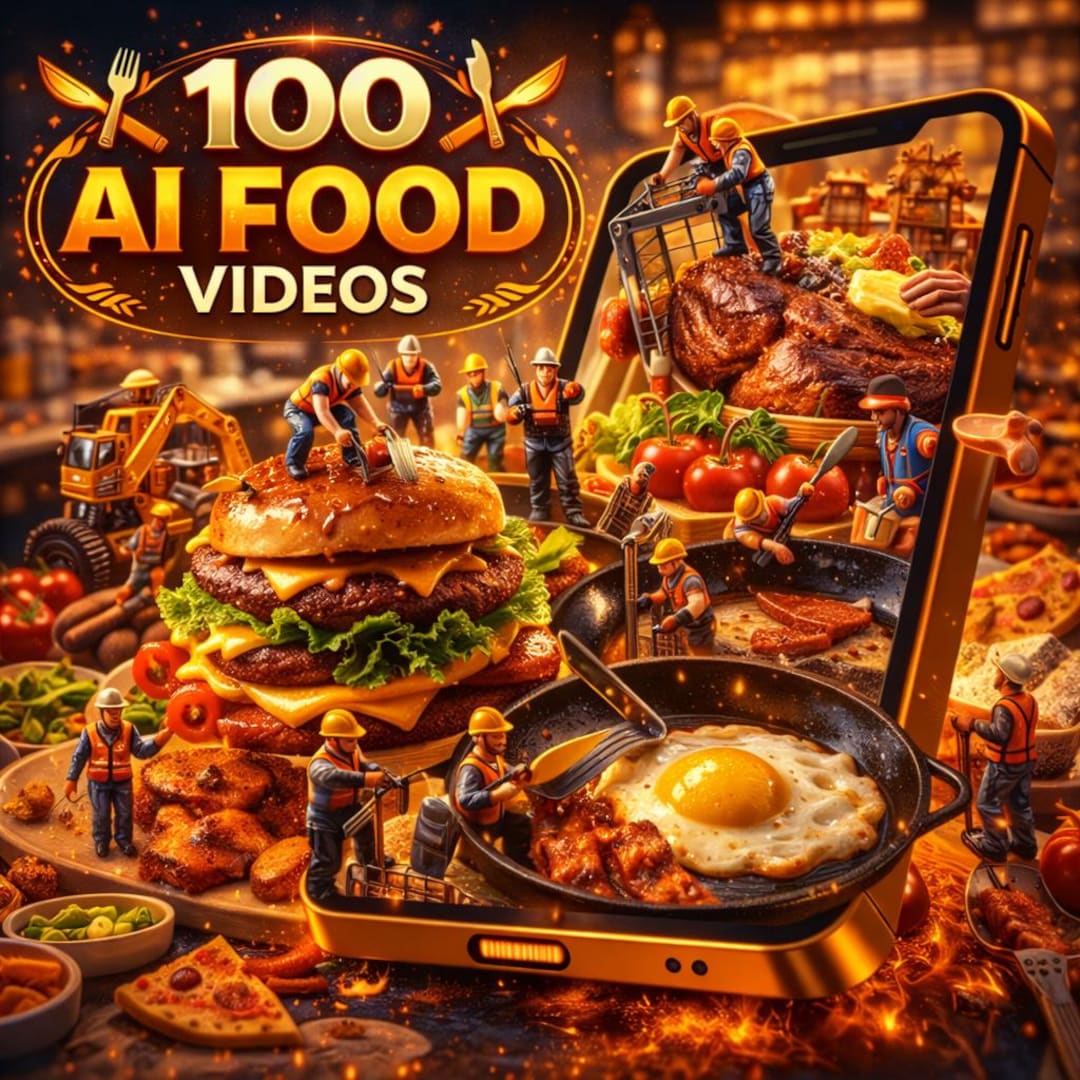 Computer Creating Food Movie 100 AI Food Videos | Futuristic Cooking, Reels Pack (digital Download ...