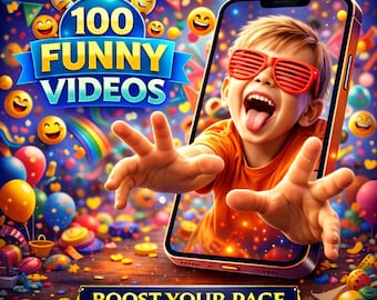 100 Funny Videos | Comedy, Memes & Laugh Reels Pack Canva Editable Digital Download