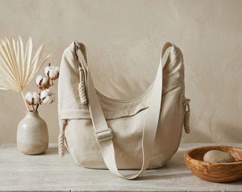 Leichte Nylon Umhängetasche, Slouchy Schultertasche, Nylon Tasche Reisetasche, Schulter Messenger Tasche, Minimalistische Boho Tasche Geschenk