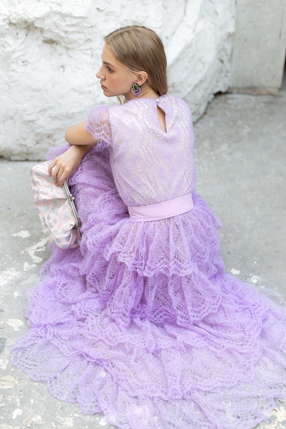 orchid purple dress Orchid Lilac Embroidered Short Dress | Women's Clothing main image 1