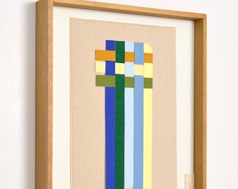 Scandinavian Textile Art – Colorful Geometric Wall Decor – Handmade Fiber Art Piece
